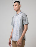 Red Cliff Small Stripe Kemeja Koko Pria Lengan Pendek