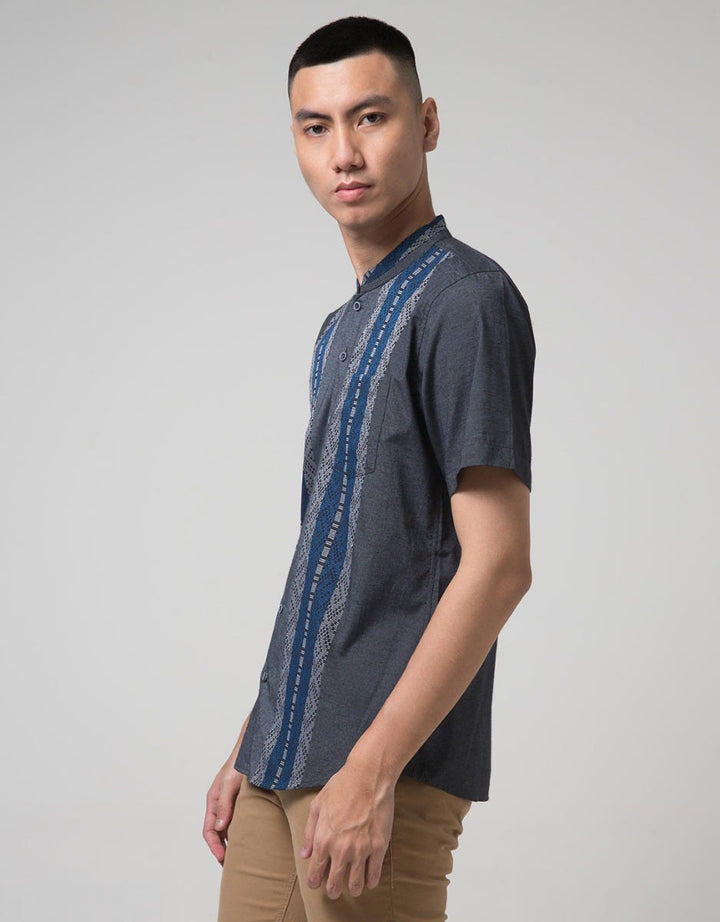 Red Cliff Multi Stripe Kemeja Koko Pria Lengan Pendek
