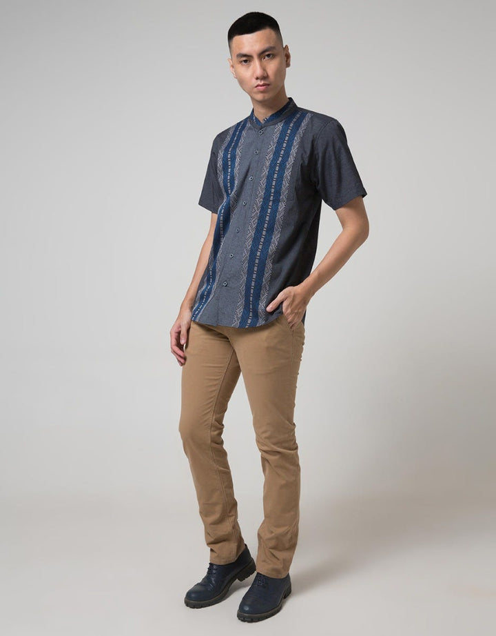 Red Cliff Multi Stripe Kemeja Koko Pria Lengan Pendek