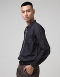 Red Cliff Casual Motif Kemeja Pria Lengan Panjang