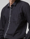 Red Cliff Casual Motif Kemeja Pria Lengan Panjang