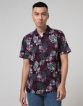 Red Cliff Kemeja Motif Pria Lengan Pendek