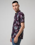 Red Cliff Kemeja Motif Pria Lengan Pendek