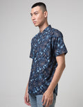 Red Cliff Men's Short Sleeve Leaf Print Shirt