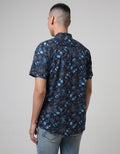 Red Cliff Men's Short Sleeve Leaf Print Shirt