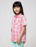 Cardinal Kids Girl Plaid Short Sleeve Shirt