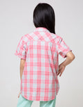 Cardinal Kids Girl Plaid Short Sleeve Shirt