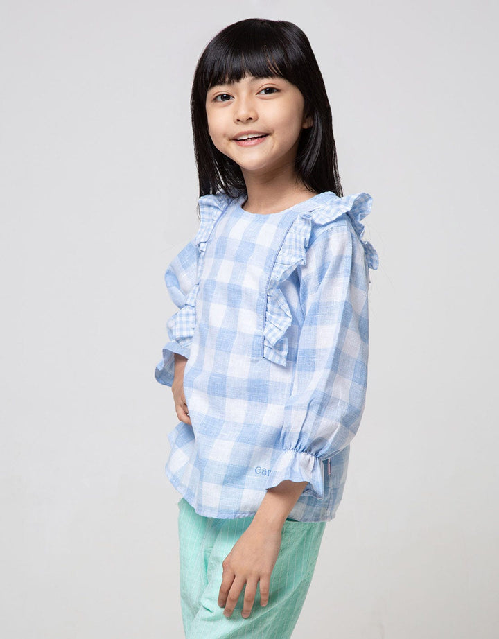 Cardinal Kids Girl Plaid Motif Blouse