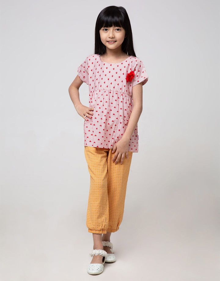 Cardinal Kids Girl Ribbon Stripe Print Blouse