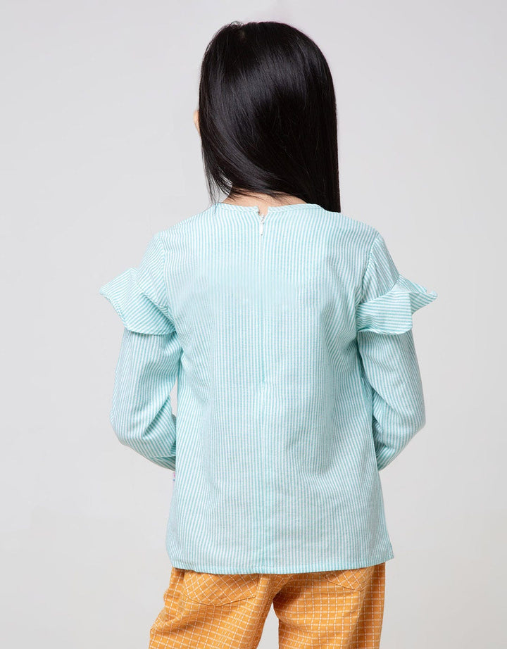 Cardinal Kids Girl Ruffle Stripe Blouse