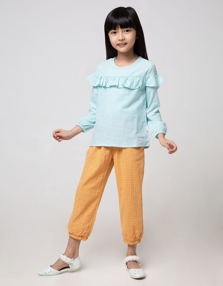 Cardinal Kids Girl Ruffle Stripe Blouse