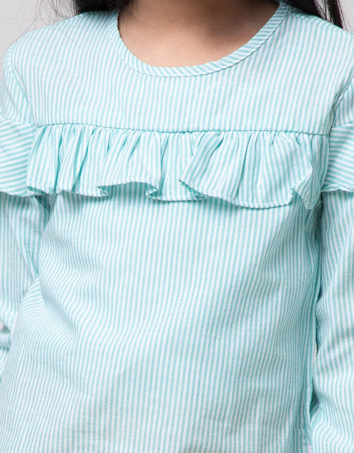 Cardinal Kids Girl Ruffle Stripe Blouse
