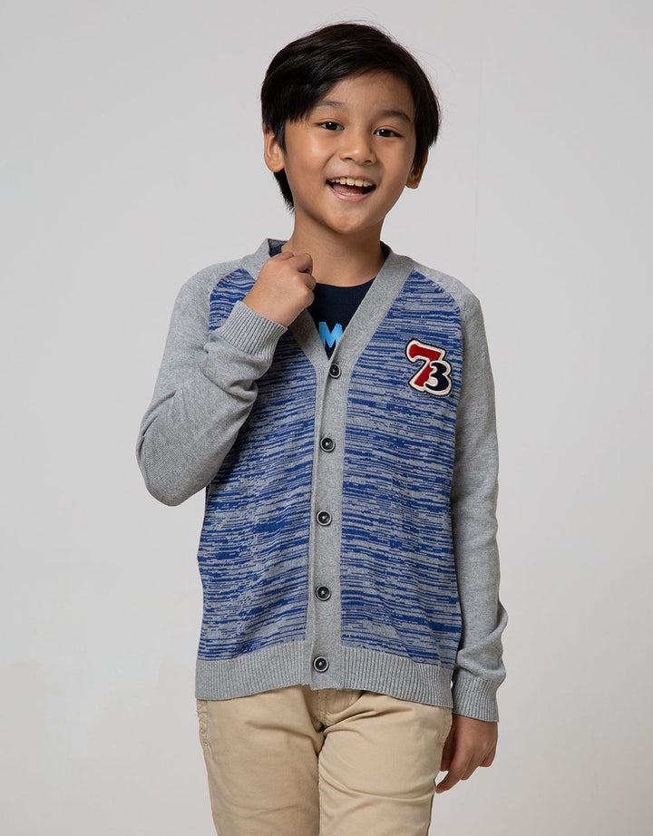Cardinal Kids Boy Motif V-Neck Sweater