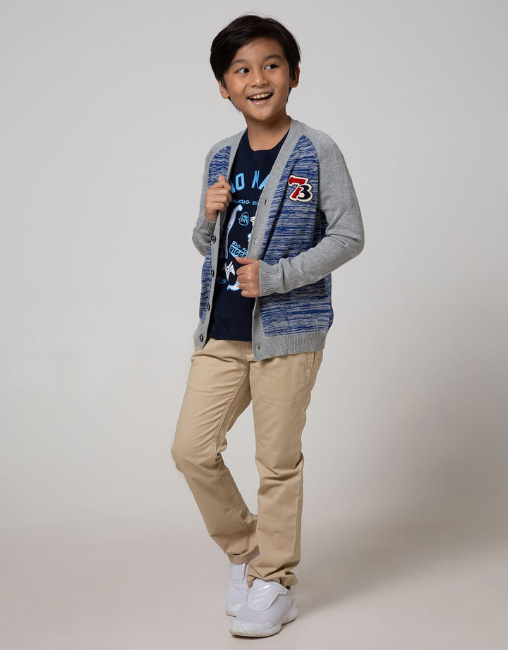 Cardinal Kids Boy Motif V-Neck Sweater