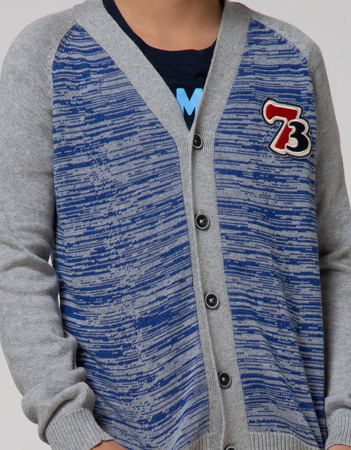 Cardinal Kids Boy Motif V-Neck Sweater