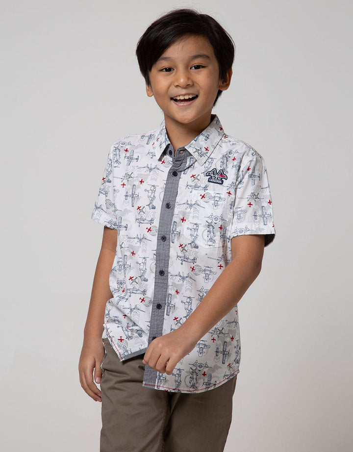 Cardinal Kids Boy Plane Short Sleeve Shirt