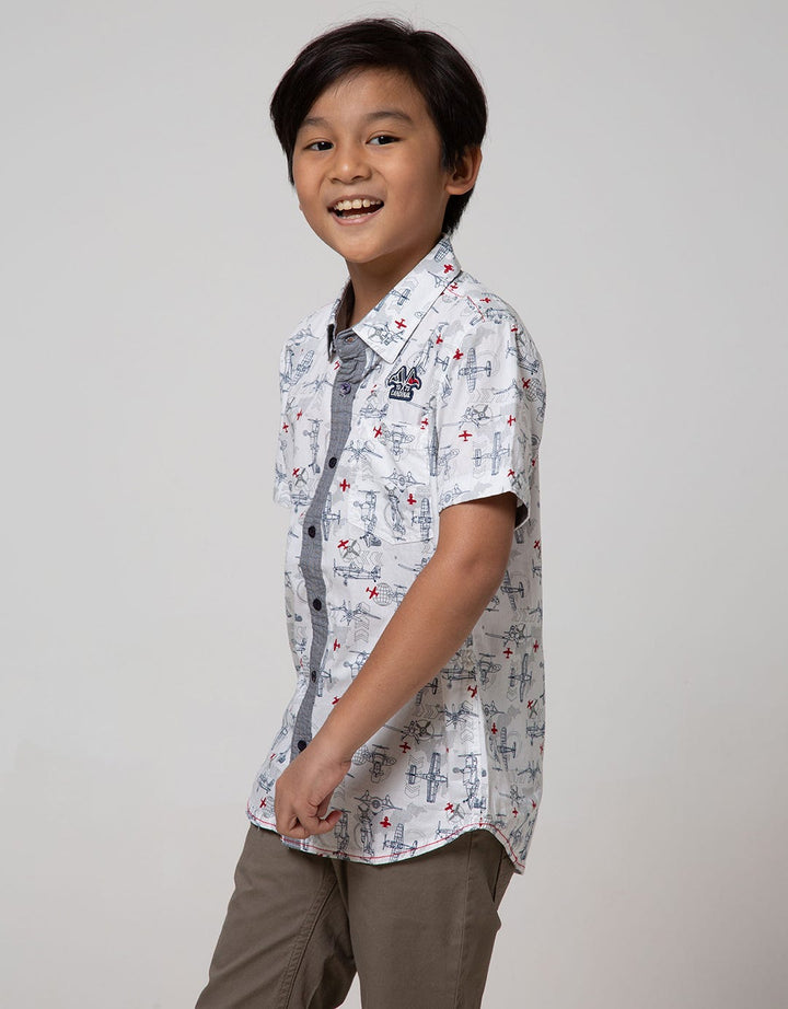 Cardinal Kids Boy Plane Short Sleeve Shirt