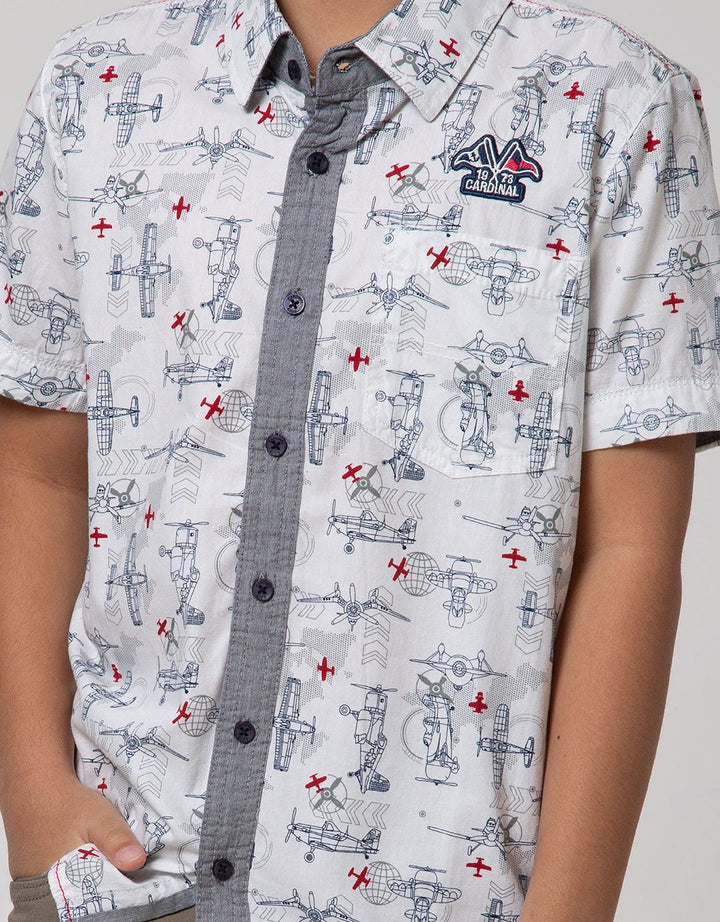Cardinal Kids Boy Plane Short Sleeve Shirt