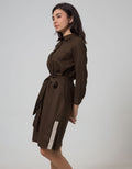 Minimal Midi Dress W/ Emb Tape