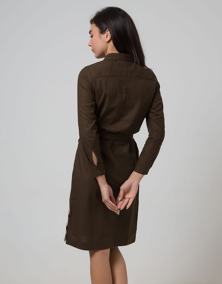 Minimal Midi Dress W/ Emb Tape