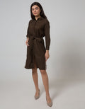 Minimal Midi Dress W/ Emb Tape