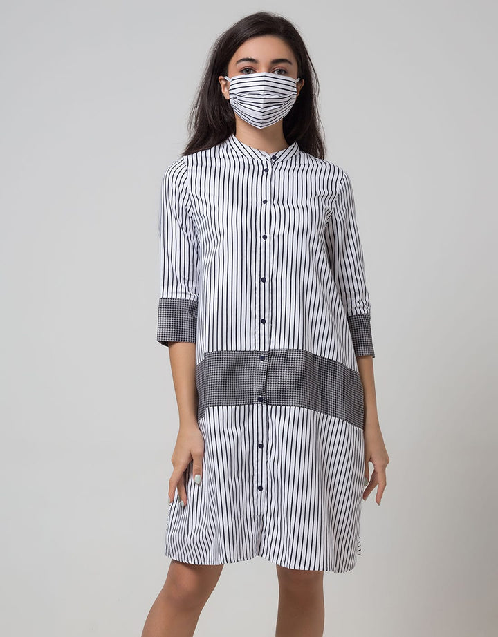 Minimal Below Knee Stripe Dress