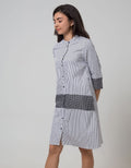 Minimal Below Knee Stripe Dress