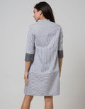 Minimal Below Knee Stripe Dress