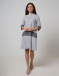 Minimal Below Knee Stripe Dress