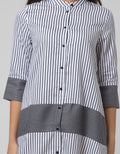 Minimal Below Knee Stripe Dress