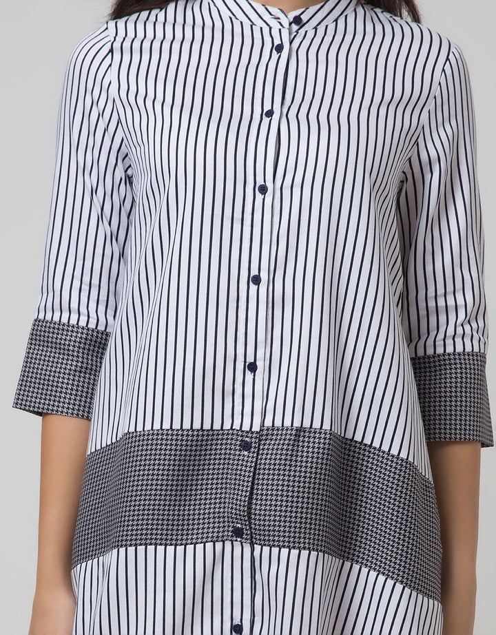 Minimal Below Knee Stripe Dress