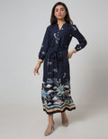 Minimal Dark Sky Mural Long Dress