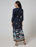 Minimal Dark Sky Mural Long Dress