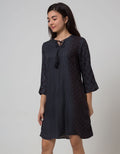 Minimal Indigo Paisley Dress