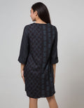 Minimal Indigo Paisley Dress