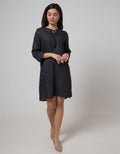 Minimal Indigo Paisley Dress