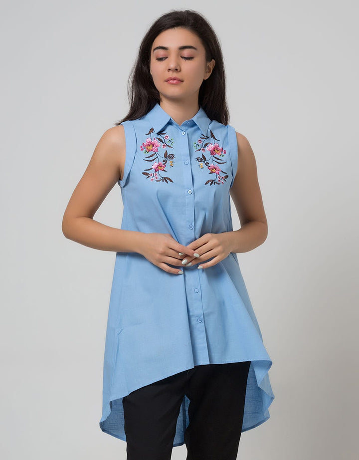 Minimal Emb Slvless Tunic Tender