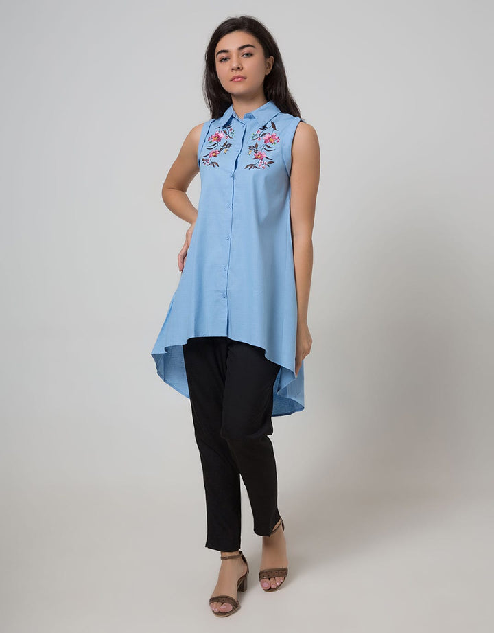 Minimal Emb Slvless Tunic Tender