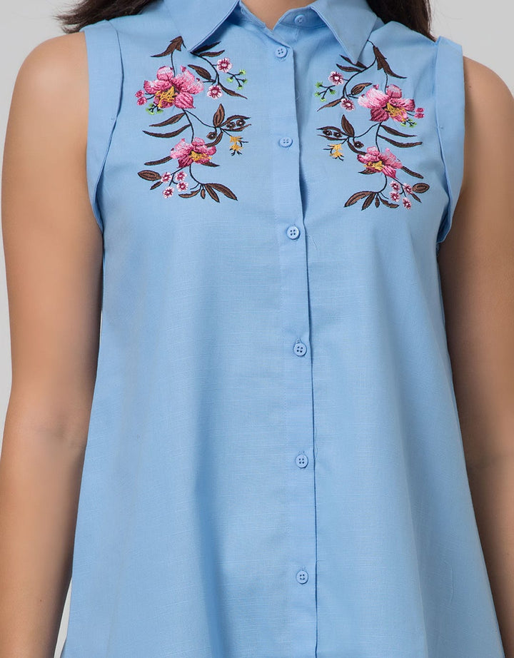 Minimal Emb Slvless Tunic Tender