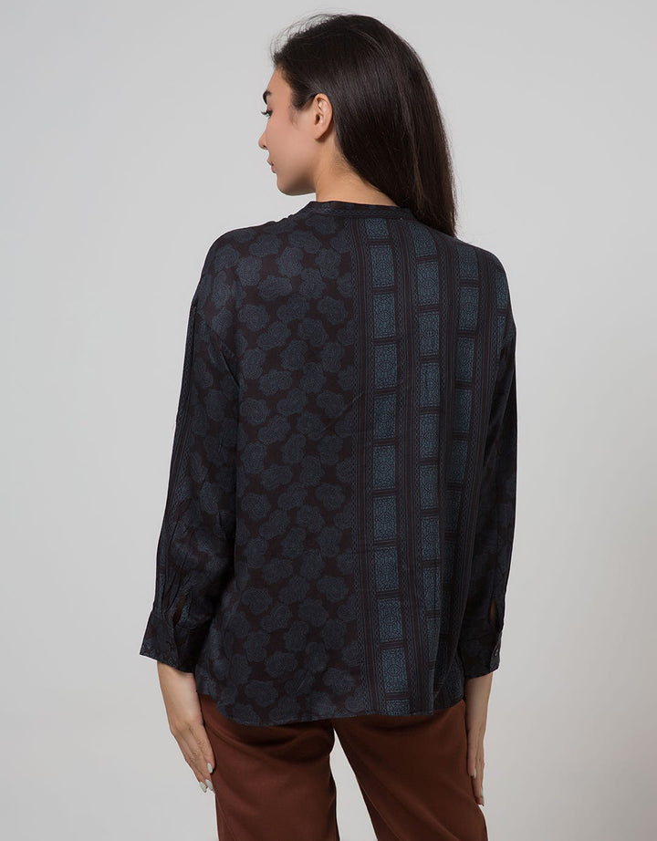 Minimal Indigo Paisley Shirt