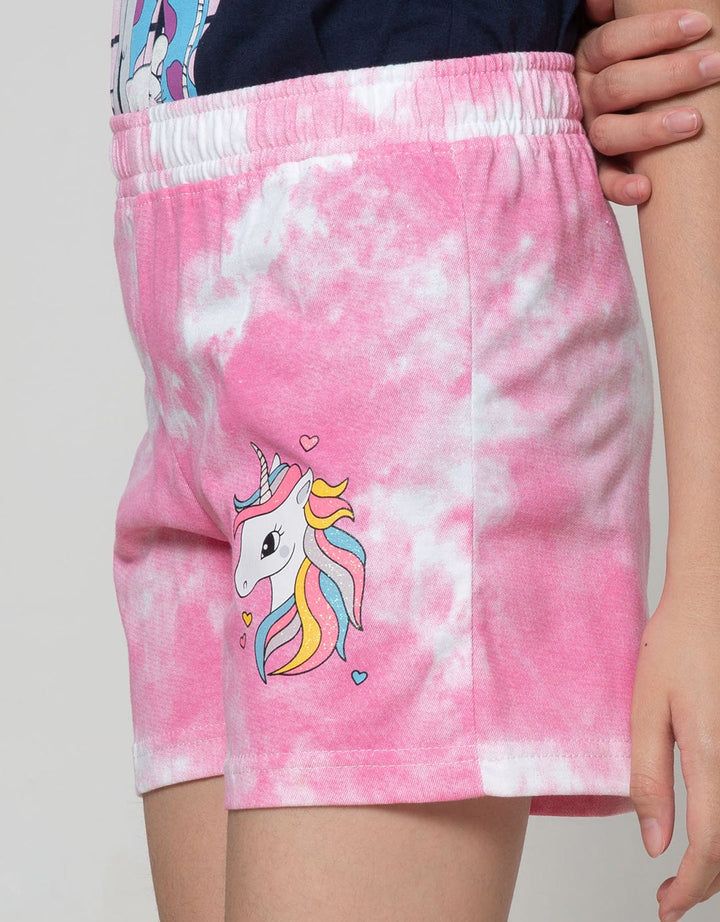 Aero Kids Short Pants Tie Dye Unicorn Rainbow