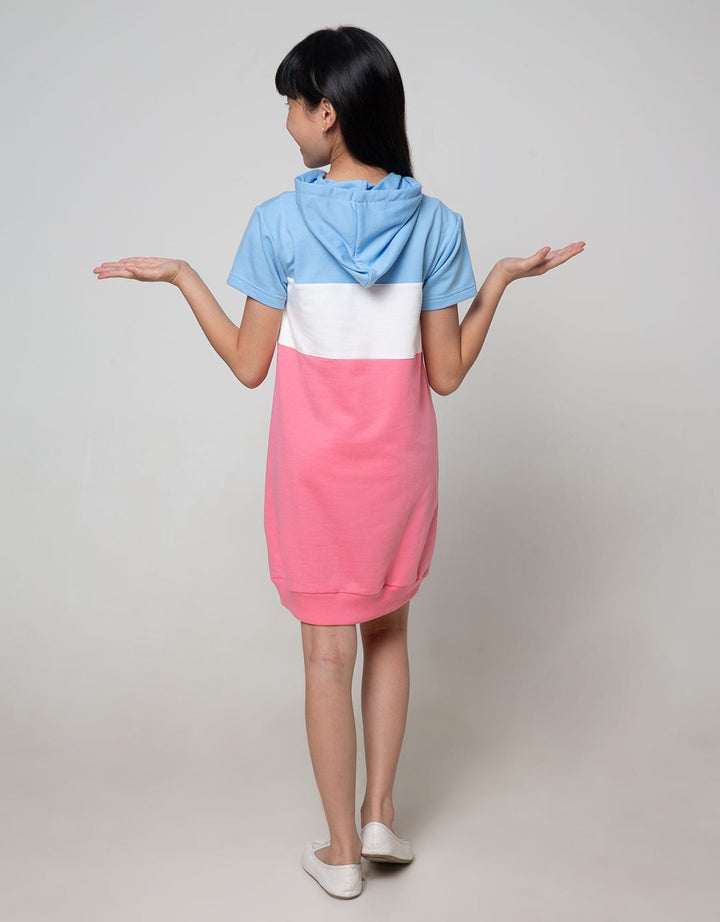 Nevada Short Sleeve Midi Dress Hoodie Cut And Sewn Bordir