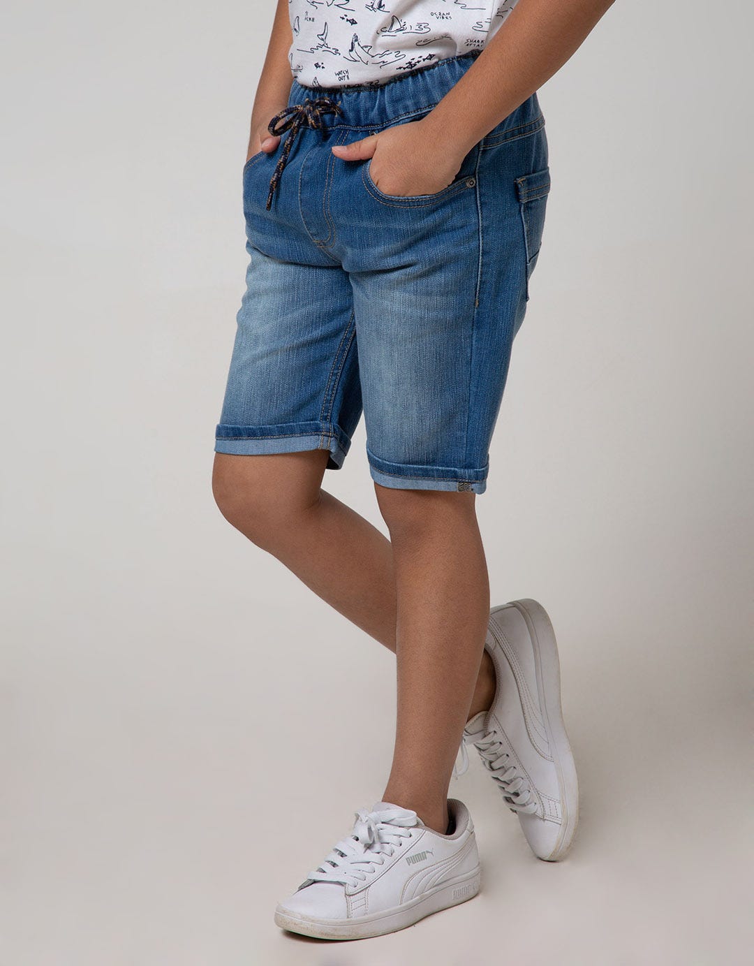 DENIM SHORTS RUBBER L