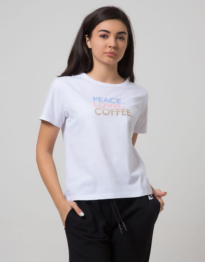 Nevada Women Knit Top Short Sleeve T-Shirt Wording Non Raglan Basic