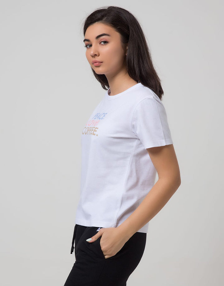 Nevada Women Knit Top Short Sleeve T-Shirt Wording Non Raglan Basic