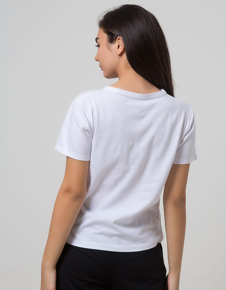 Nevada Women Knit Top Short Sleeve T-Shirt Wording Non Raglan Basic