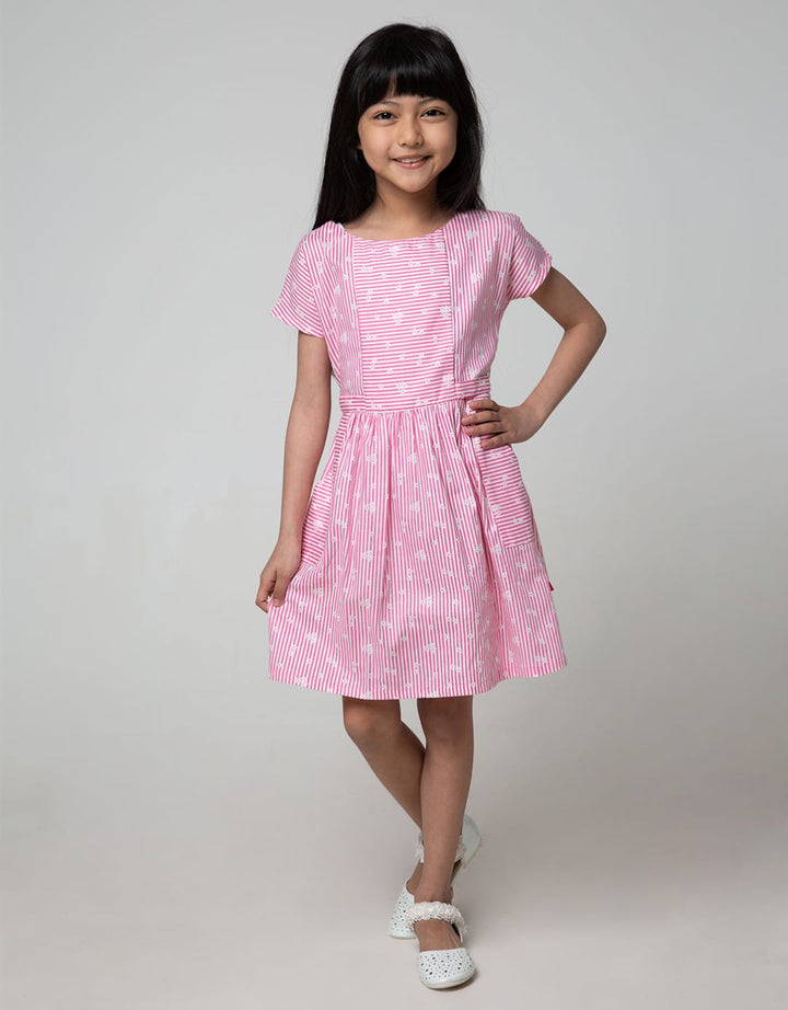 Pingu Stripe Dress Anak Perempuan
