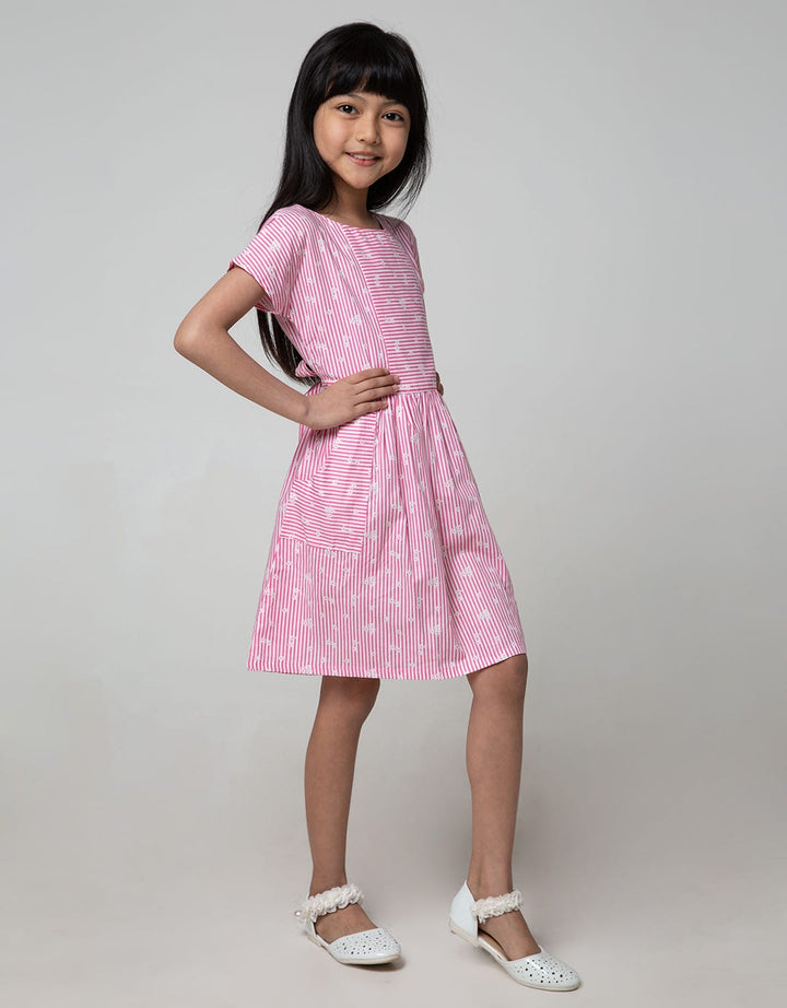 Pingu Stripe Dress Anak Perempuan