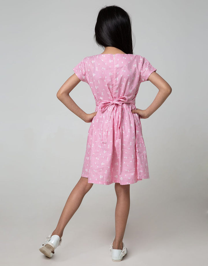 Pingu Stripe Dress Anak Perempuan