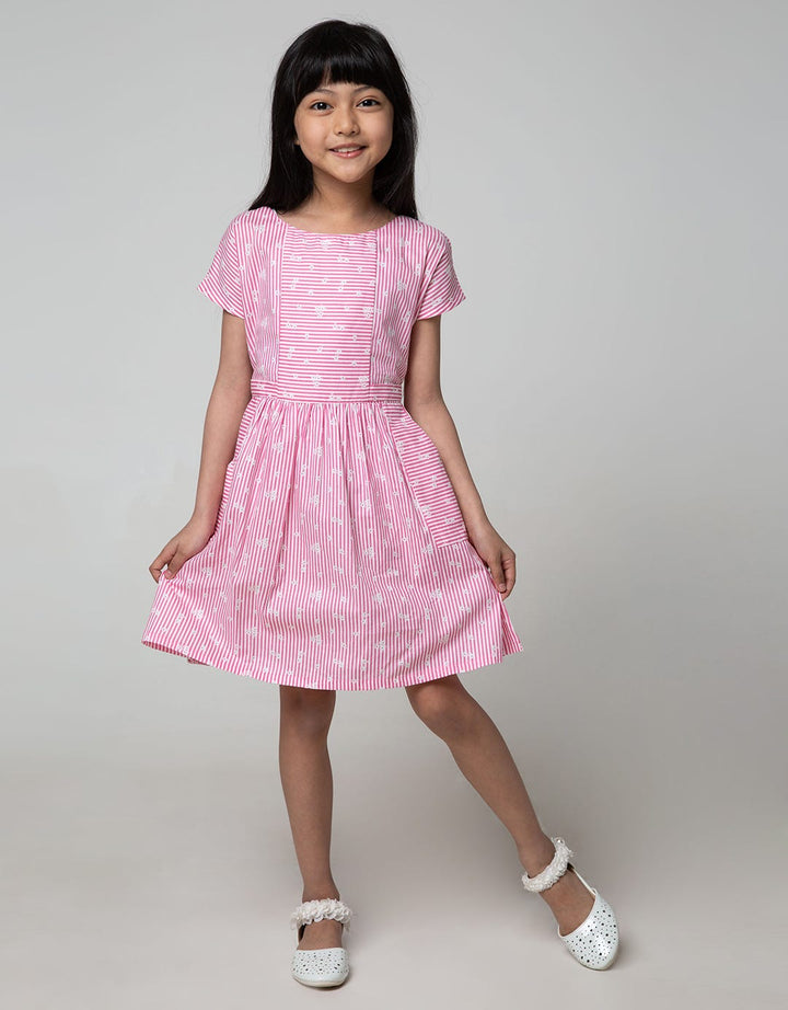 Pingu Stripe Dress Anak Perempuan